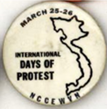 Created by the National Coordinating Committee to End the War in Vietnam &#40;NCCEWVN&#41;. This button adve