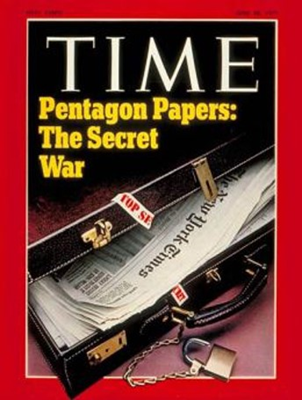 Cover page of Time Magazine about the Pentagon Papers, published on June 28, 1971