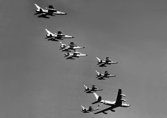 F-105Ds refueling en route to North Vietnam in 1965