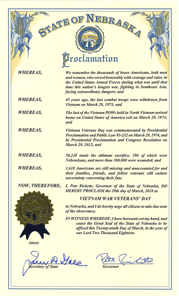 Nebraska Proclamation (2018)