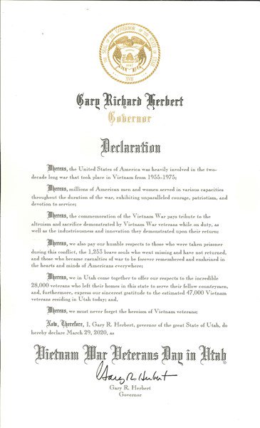 Utah State Proclamation (2020)