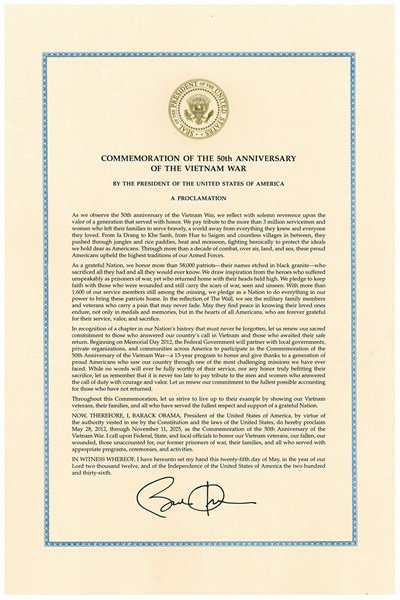 Presidential Proclamation (2012)