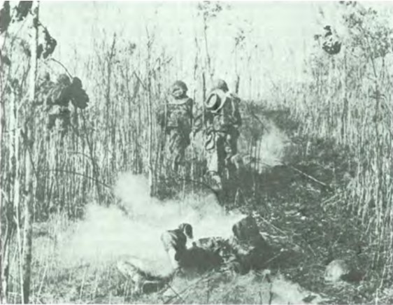 Dien Bien Phu under Viet Minh bombardment