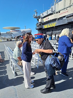 Photo aboard the USS Midway Museum for the San Diego Welcome Home event.