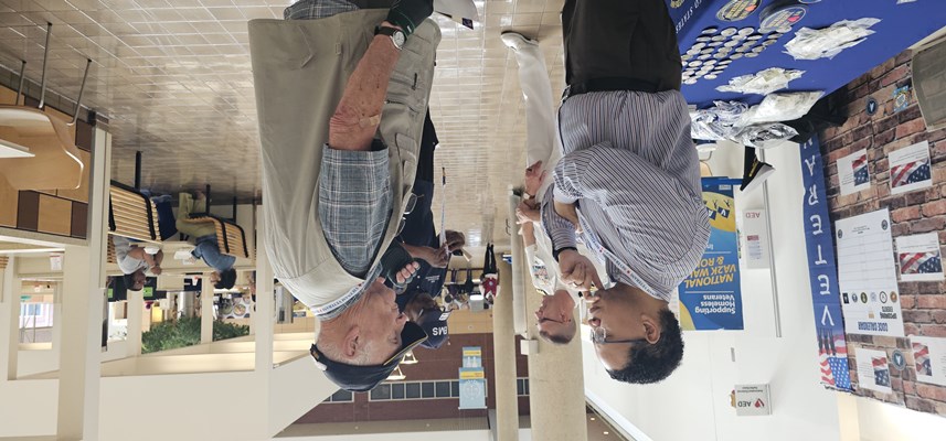 VWC staff speak with Vietnam veterans at the Richmond VA Medical Center.