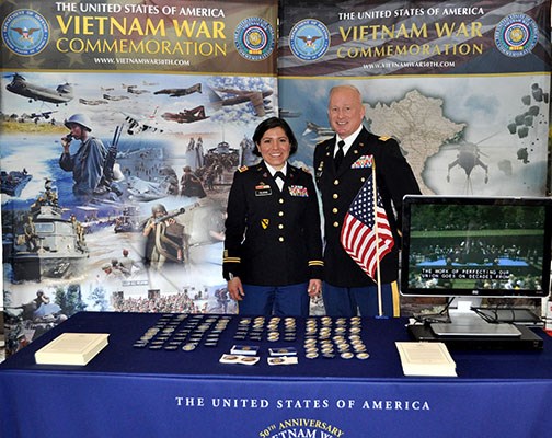 Vietnam War Commemoration booth is set up for the United War Veterans Council 2013 New York City