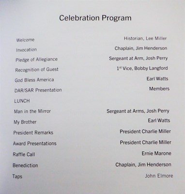 Ceremony for VVA Chapter 1067 by Huntsville, Maple Hill and Hunt&#39;s Spring Chapters NSDAR