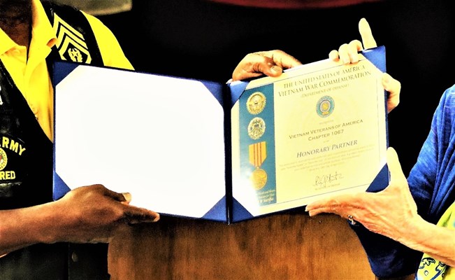 Ceremony for VVA Chapter 1067 by Huntsville, Maple Hill and Hunt&#39;s Spring Chapters NSDAR