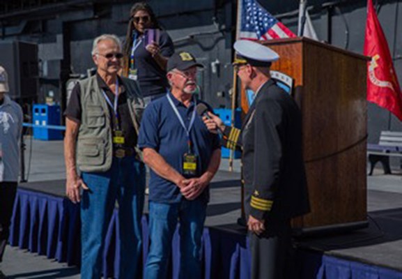 Photo aboard the USS Midway Museum for the San Diego Welcome Home event.