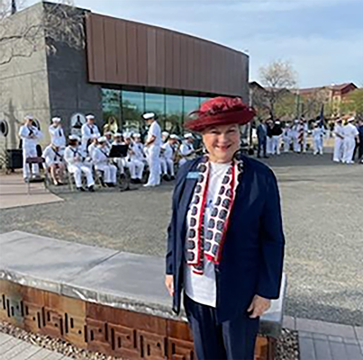 Photo of Cathy Panella of the Governor George W. P. Hunt DAR Chapter at the Proclamation ceremony.