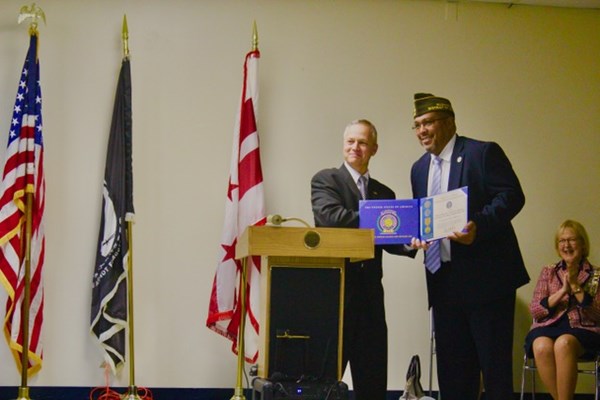 Honorary Partner distinction ceremony for DC VVA Chapter 958 Vietnam veterans by members of the Dist