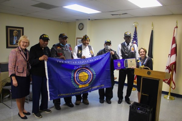 Honorary Partner distinction ceremony for DC VVA Chapter 958 Vietnam veterans by members of the Dist