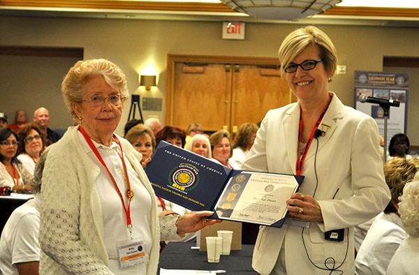 Betty Van Dusen was among four Gold Star Mothers who received a Certificate of Honor, which recogniz