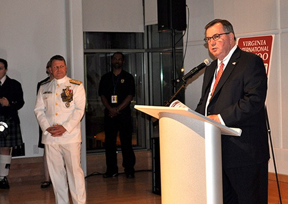 Lt. Gen. &#40;Ret&#41; Mick Kicklighter delivers a short briefing about the Vietnam War Commemoration.