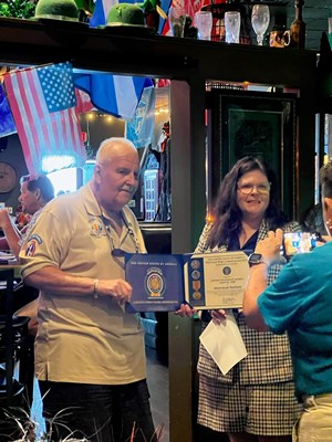 Honorary Partner ceremony for FL VVA Chapter 1038 by the Florida Pelican Island Chapter NSDAR.