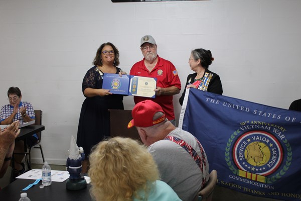 Honorary Partner ceremony for FL VVA Chapter 1097 by the USS Hannah Chapter NSDAR.