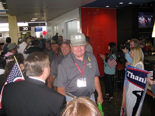 Vietnam Veterans arrive to Reagan National Airport in Washington, D.C. on an Honor Flight sponsored 