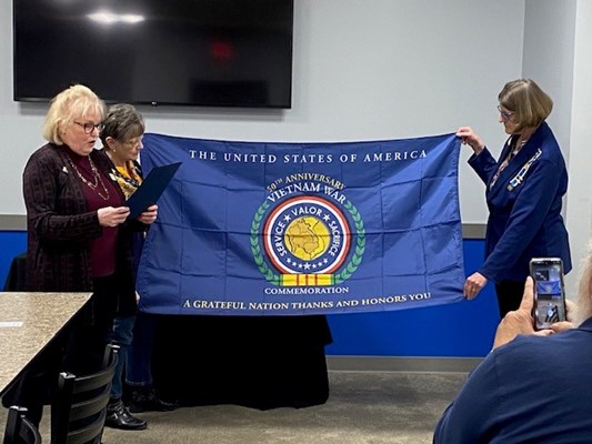 Honorary Partner ceremony for KS VVA Chapter 912 by the General Edward Hand Chapter NSDAR.