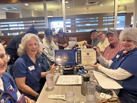 Honorary Partner ceremony for MT VVA Chapter 334 by the MT Shining Mountain Chapter NSDAR.