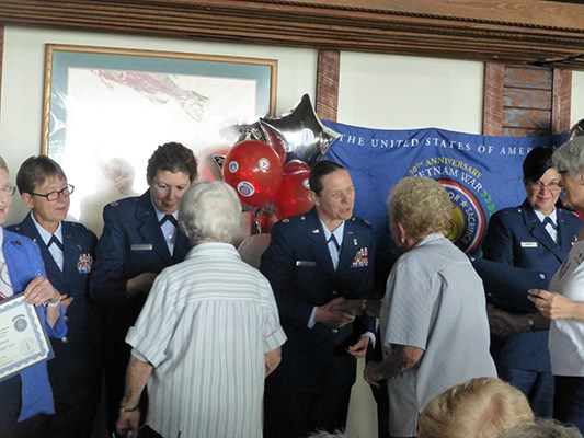 MacDill AFB Active Duty Nurses Congratulating Vietnam Veterans