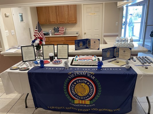 Honorary Partner ceremony for NJ VVA Chapter 721 by the NJ Middletown Chapter NSDAR.