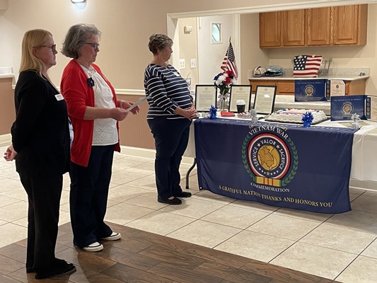 Honorary Partner ceremony for NJ VVA Chapter 721 by the NJ Middletown Chapter NSDAR.