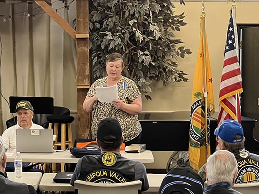 Honorary Partner ceremony for OR VVA Chapter 805 Vietnam veterans from Umpqua Chapter NSDAR.