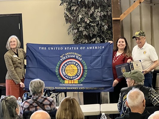 Honorary Partner ceremony for OR VVA Chapter 805 Vietnam veterans from Umpqua Chapter NSDAR.