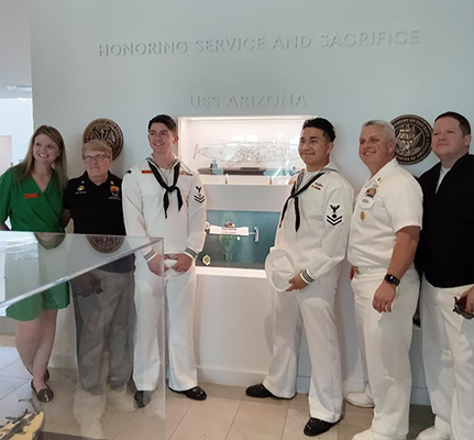 Pictured are Nikki Stratton, Sponsor of the USS Arizona nuclear submarine (under construction); Pame