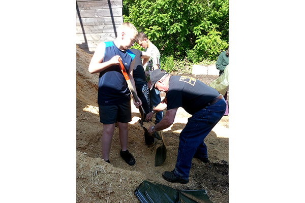 Members of the Berkshire VVA Chapter 65 together with cadets from the 181st Seabee Battalion of U.S.