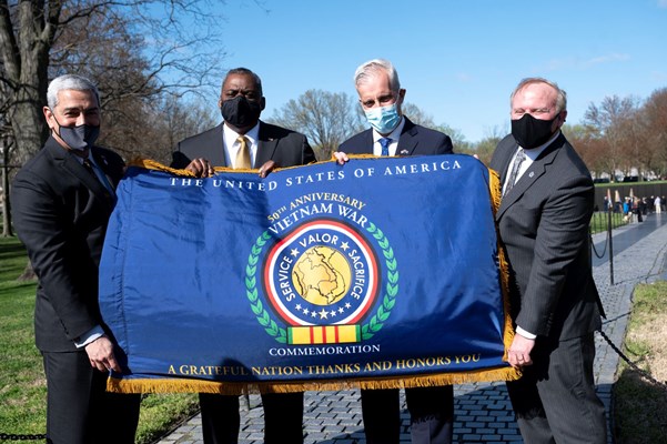Privileged to present the Commemorative flag to Secretary of Defense Lloyd J. Austin III and Se