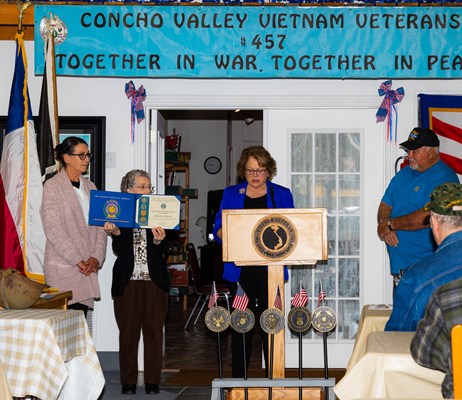 Honorary Partner ceremony for TX VVA Chapter 457 by the Pocahontas Chapter NSDAR.