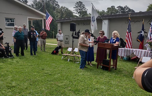 Honorary Partner ceremony for TX VVA Chapter 932 by the Mary Tyler NSDAR.