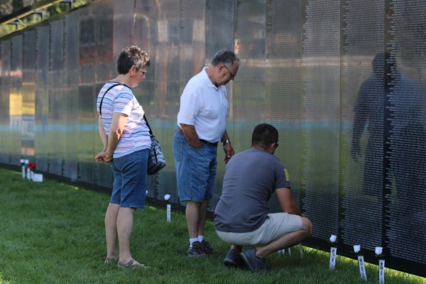 Visitors to The Wall That Heals Bedford, PA event