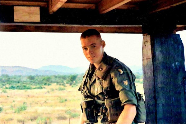 Tom Leonard on perimeter guard Phan Rang, RVN December 1967.