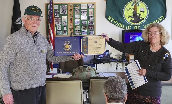 Honorary Partner ceremony for VT VVA Chapter 1 by the VT Ann Story Chapter NSDAR.