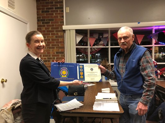 Honorary Partner ceremony for VT VVA Chapter 753 by the VT Green Mountain Chapter NSDAR.