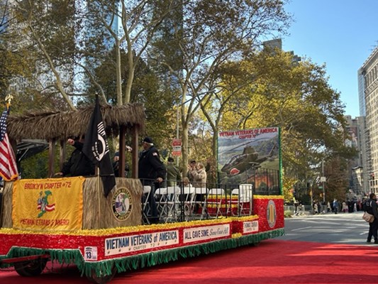 A Veteran&#39;s Day Parade float.