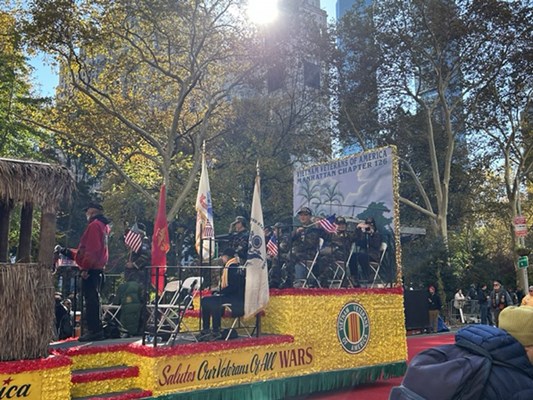 A Veteran&#39;s Day Parade float