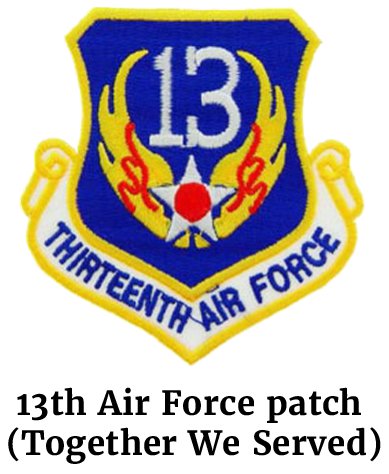 Patch for the 13th Air Force (Together We Served)