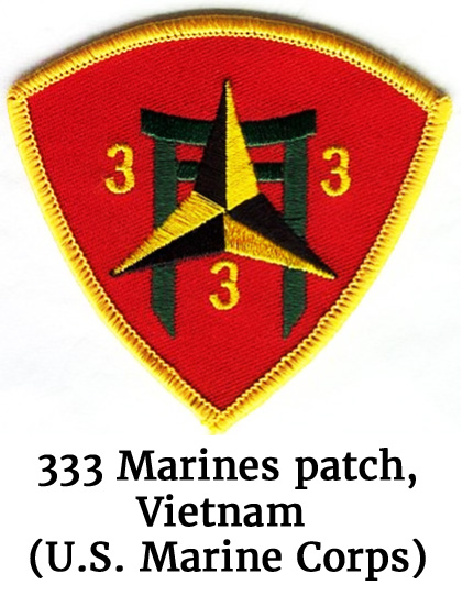 The 333 Marines patch, Vietnam provided by the U.S. Marine Corps.