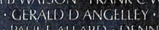 Chief Hospital Corpsman Gerald Dwain Angelley's name engraved on The Wall