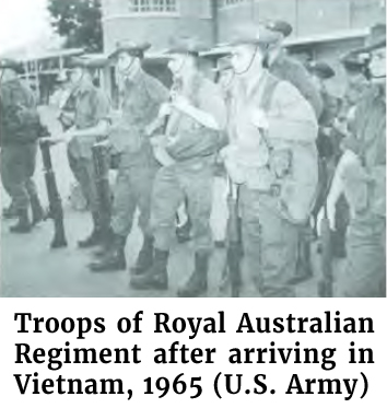Photo provided by the U.S. Army of the Troops of Royal Australian Regiment after arriving in Vietnam in 1965.