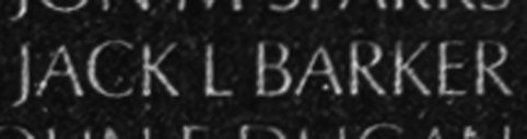 Major Jack Lamar Barker's name inscribed on The Wall.