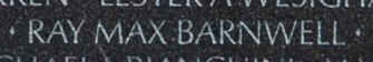 Photo of Barnwell's name inscribed on The Wall.