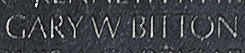 Engraving on The Wall of the name of Captain Gary W. Bitton, U.S. Air Force.