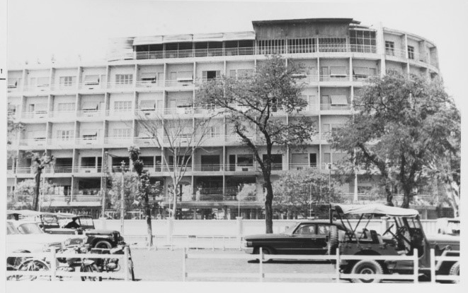 Photo taken of the Brink Hotel in Saigon, South Vietnam, in January 1964