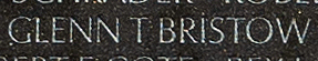 Engraved name on The Wall of Hospitalman Glenn Truman Bristow, U.S. Navy