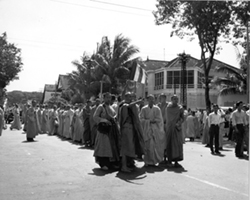 Buddhists March in a Protest