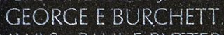 Engraving on The Wall of the name of Staff Sergeant George E. Burchett, U.S. Army